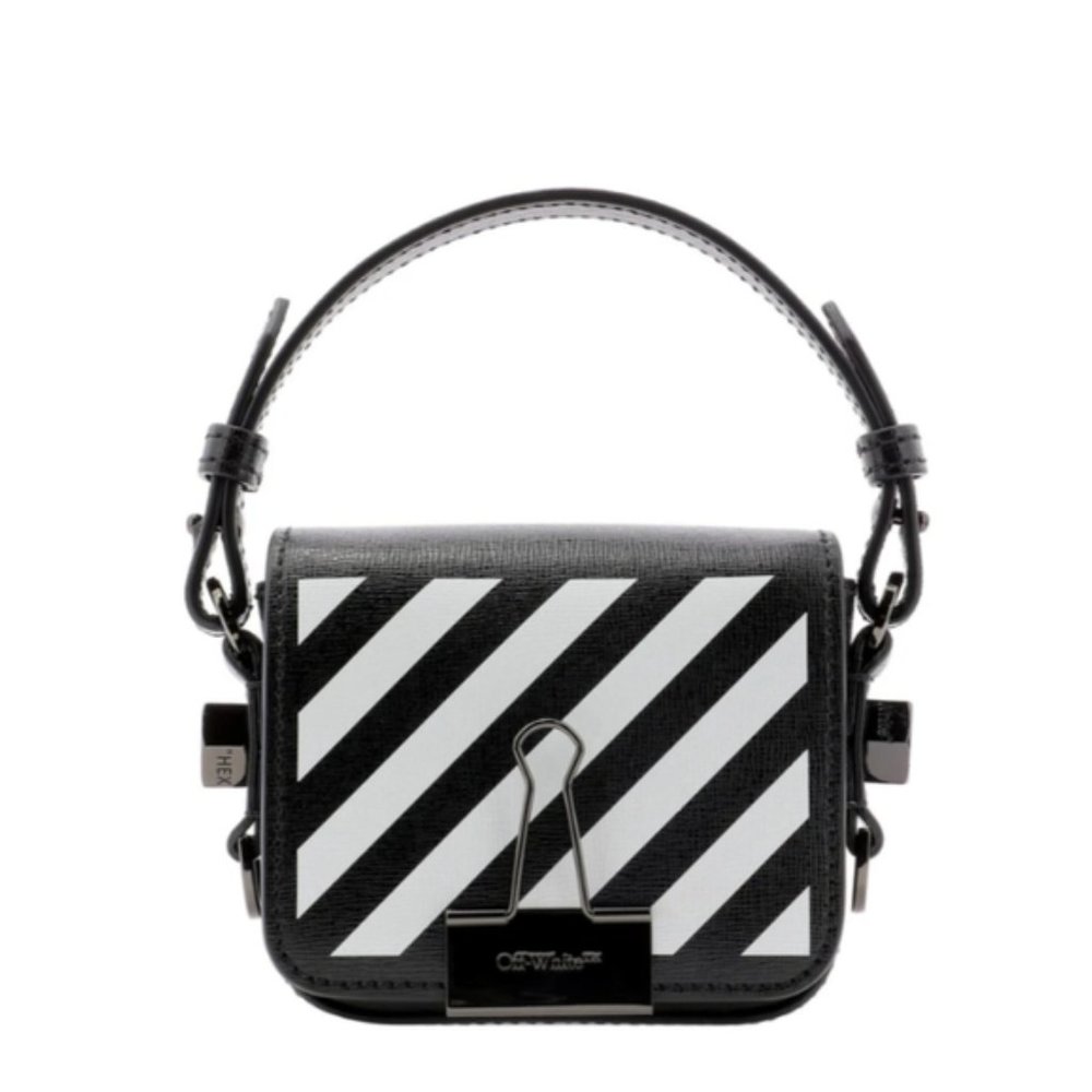 NWT$825 Off-White Baby Diagonal Binder Clip Leather Bag - Picture 11 of 16